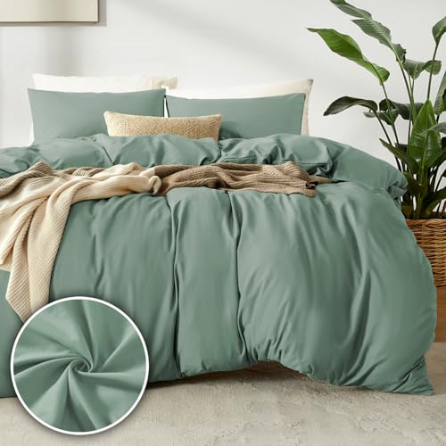 puredown 1PCS Funda Nordica Cama 135x200cm+ 1PCS Funda Almohada 40x80cm, Juego de Cama 100% Microfibra, Suave y Transpirable, Oeko-Tex, Verde