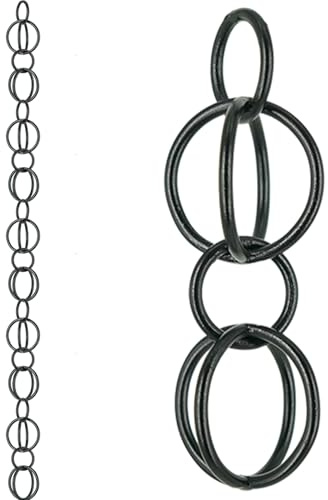 DFTDFYXYRegnkedja utomhus regnkedjor Aluminium Rain Chain Mill Finish Aluminium Gutter Adapter Stuppip Catcher Vattenfunktion eller stuprör för takfotsdränering, utomhusinredning, svart,2.4m(7.8ft)
