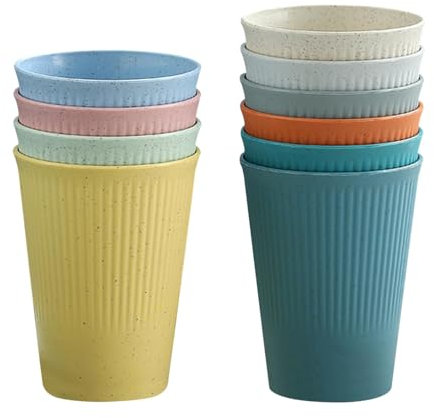 Lot de 10 gobelets incassables en polypropylène, incassables, réutilisables, pour boissons chaudes et froides, en plastique coloré, pour enfants et adultes