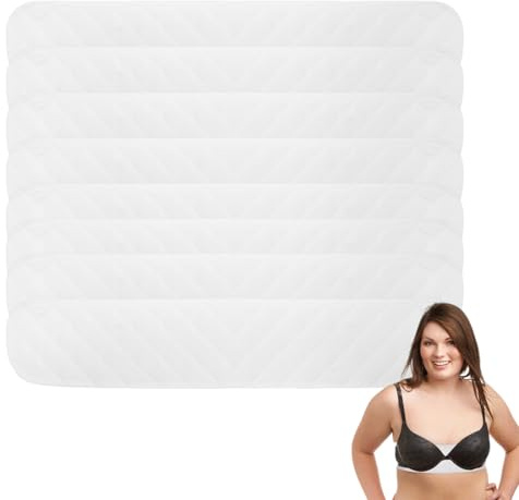 OUDQFCJ Lot de 8 Coussins Soutien-Gorge 3 Couches Lavables en Coton, Absorbeurs de Transpiration pour Poitrine, Anti-Transpiration 46 x 8 cm