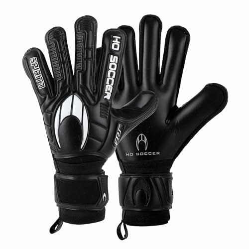 HO Soccer SPIRITO Black Protek Flat Guantes de Portero, Unisex Niño, Negro, 6