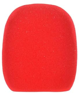 Naroote 5 Pezzi di Protezione Antivento per Microfono Portatile, Coperture in Schiuma, Voce Chiara, KTV Karaoke DJ, Confezione da 5 Pezzi, 4 Colori (rosso)