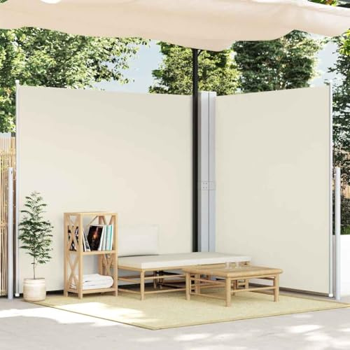 Mokuyary Tenda da sole laterale allungabile, 200 x 600 cm, tenda laterale allungabile, parasole per balcone e terrazza