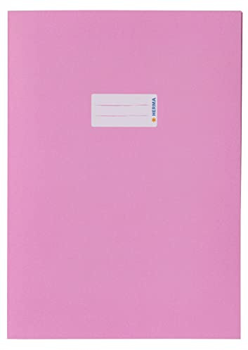 Herma 7048 papper häftapparat DIN A4 med textfält, av kraftigt återvunnet papper och rika färger, häftapparat för skolhäfte, rosa
