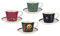 Sara Miller SMC79194-XG London Chelsea Collection 4 fl oz Espresso Cups & Saucers Set of 4, Porcelain, Gold