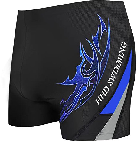 HHD Men's Swimming Trunks Elastic Swimsuit Bottom Shorts Suitable for Beach or Swimming Boxer Trunks Black