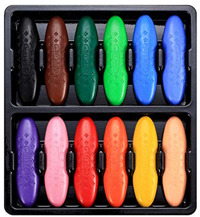 12 Stk Wachsmalstifte, Kleinkinder Buntstifte, Erdnussstifte Wachsmalstifte Waschbar, Erdnussstift Kreide Kreidestifte Wachskreiden für Kinder Graffiti Schule Briefpapier Malerei DIY Handwerk