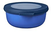 Mepal – Multi Bowl Cirqula Round – Food Storage Container with Lid - Suitable as Airtight Storage Box for The Fridge & Freezer, Microwave Container & Servable Dish – 350 ml – Vivid Blue