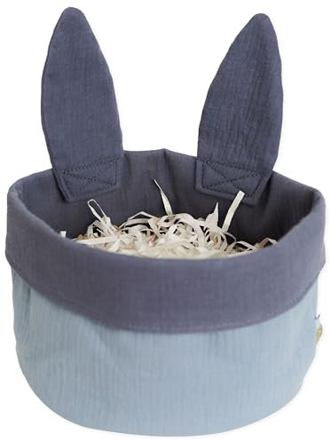 Papierdrachen Osternest mit Hasenohren Blau - aus Musselin - perfekte Frühlingsdekoration - Osterdeko