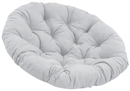 Sharplace Coussin de siège rond rembourré en forme d'œuf, 50cm, coussin de chaise suspendu, résistant à l'eau, lavable, tapis de chaise de Patio pour chambre à, Gris clair
