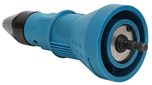 Accesorio de Taladro de Remache, Herramienta de Tracción de Remachado para Pistola, Adaptador para Pistola, Engastadores de Gemas de Perno de Tela Eléctrica (BLUE)