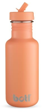 onegreenbottle – Tough Canteen Water Bottle with Sports Cap, Stainless Steel Water Bottle, Non-Insulated, Single-Skinned Eco Bottle, 500ml… (Peachy)
