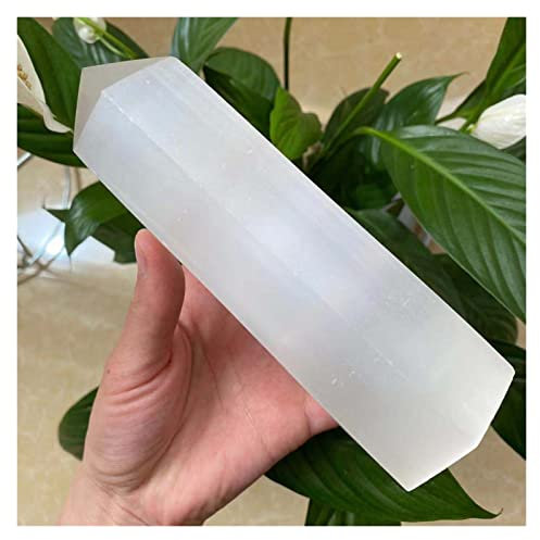 EKFBQBGW 1 Uds Varilla de selenita Blanca Natural Cristal Cuarzo obelisco habitación Piedra Preciosa Decorativa decoración de la habitación (Size : 500-550g)