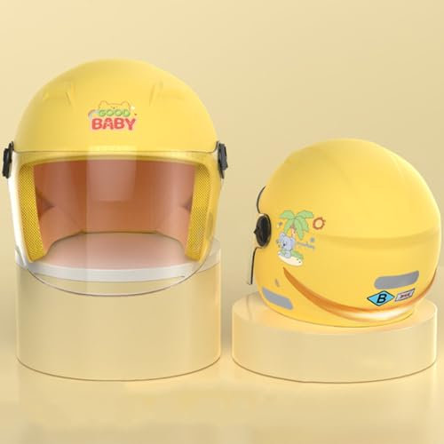 Kinder Vintage Motorrad Jethelm Für Jungen Mädchen, Mit Visier 3/4 Elektroroller Kinder Moped Halbhelm Leicht Moped Jet Halbhelm 4,45-53cm