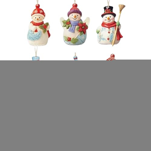 Fyrdyn Muñeco de nieve de Navidad, decoraciones de Navidad, muñeco de nieve, figura coleccionable de madera para colgar, 9 piezas para ventana de árbol, hogar, jardín, vacaciones, patio, pared
