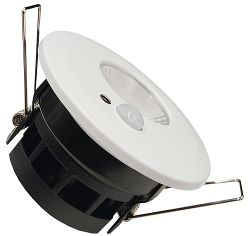 FactorLED Foco Empotrable Circular Techo con Sensor de Movimiento, 7W (70W), Ø9x5cm, 700Lm, IP65 Exterior, Resistente al Fuego, Luz Seleccionable 2700K-4000K-6000K