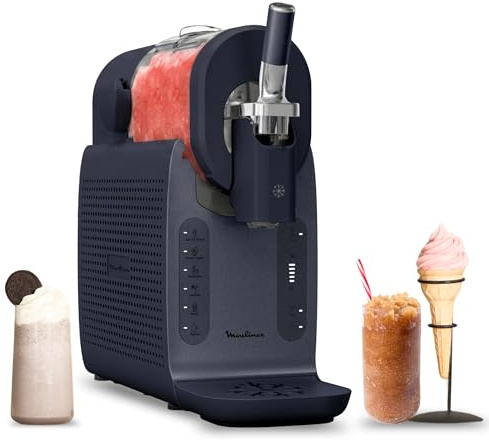 Moulinex Freezi, Gelatiera e Macchina per Bevande Ghiacciate 16-in-1, Golosità Gelate all'Istante, Facile da Usare, Capacità Ampia, MJ8024F0