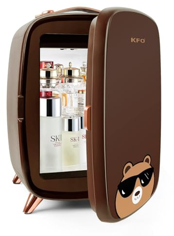 KFO Mini Kosmetik Kühlschrank 6L, Ultra-Leise (20 dB) mini fridge für Skincare & Make up, klein Kühlschrank für Hautpflege im Schlafzimmer und Badezimmer