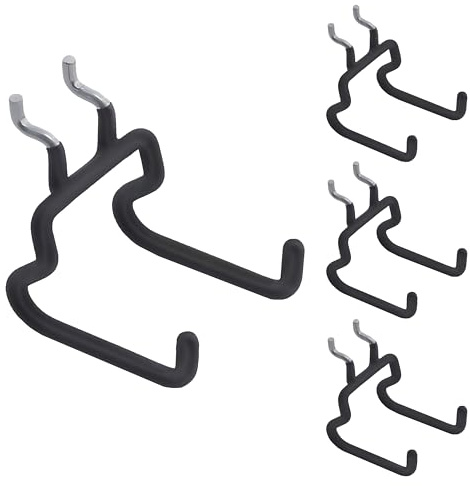 Nivithi 4Pcs Heavy Duty Pegboard Hooks-Neoprene Coated Metal Pegboard Drill Holder-Peg Board Hooks for Hanging Tools 1 Pitch,PHW-1