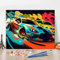 TISHIRON Paint by Number for Adults Colorful Racing Cars Paint by Numbers for Adults Beginner Racing Car Drawing Paintwork with 3 Paintbrushes Paint Canvas Oil Painting 16” x 20”