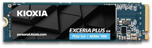 KIOXIA EXCERIA Plus G4 NVMe SSD 1TB Internal SSD, PCIe Gen5 x4, Read 10,000MB/s, Write 7,900MB/s, PCIe 4.0 Backward Compatible, for Gaming, Decops and Laptops, Black Blue