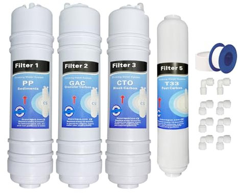 Depurtek | Kit Osmosis Inversa 4 Filtros CS | Alta Rendimiento Compatibilidad | Carbono | Depuración