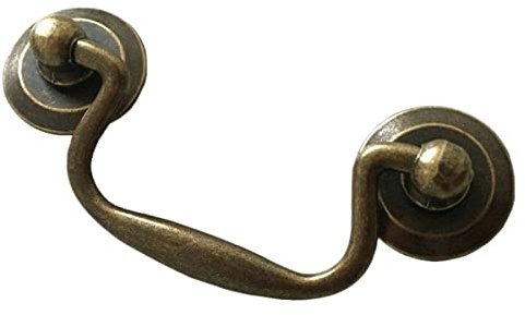WenRan 2 3/4 Bail Drawer Pull Drop Swing Dresser Handles Cabinet Knob Pull Antique Bronze Brushed Nickel Hardware 70 mm 2.75 Centers (Antique Bronze)