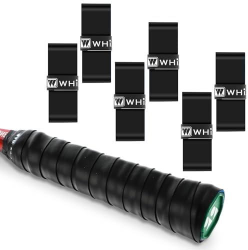 Piriuuo 6 Stück Griffband Tennisschläger, Tennis Griffband Badminton Griffband Rutschfestes Anti-Schweiß Saugfähiges Tennis-Griffband für Tennisschläger, Badminton Schläger (Schwarz)