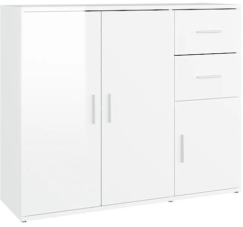 Sideboard Schmal Küchenunterschrank Küchenbuffet Buffetschrank Mehrzweckschrank - Sideboard Hochglanz-Weiß 91x29,5x75 cm Holzwerkstoff für Outdoor Wein Und Getränke Aufbewahrung Des Geschirrs