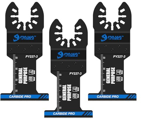 PAYA VERKTYG 3-pack 1-3/4 karbid svängande sågblad | Multiverktyg blad snabbfrigörande för tungmetall, spik, aluminium, rör, koppar och andra hårda material