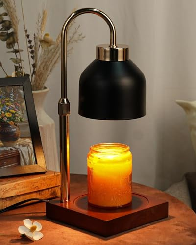Lámpara calentadora de velas Funistree negra con atenuador y temporizador, lámpara calentadora de velas con 2 bombillas, regalos para hombres, papá, abuelo, regalos de cumpleaños para él, hermano