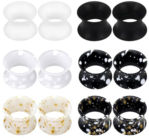 Hernin 6 Paires Tunnel Oreille Plugs d'Oreille en Silicone 6/8/10/12/14/16/18/20mm Ecarteur Oreille Tunnels de Chair Tunnels et Écarteurs d'Oreille