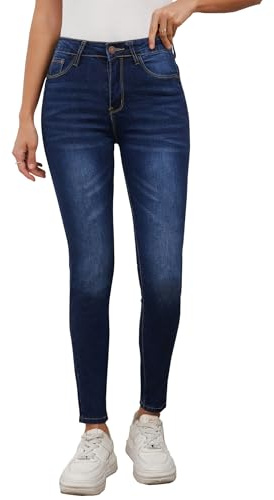 Merlvida Jeans Donna Alta Vita Pantaloni Jeans Push Up Skinny Jeggings in Denim Elasticizzati e Confortevoli
