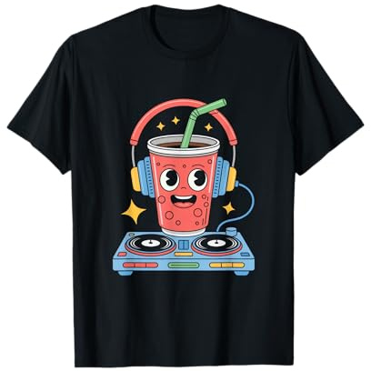 Dj Gobelet Heureux Avec Casque T-Shirt