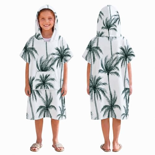 LOMTRATS Peignoir Enfant,en Tissu à Séchage Rapide,Style Cape de Surf,avec Capuche et Poches, Idéal pour la Natation, la Plage, Le Surf, la Plongée et Le Bain à la Maison.