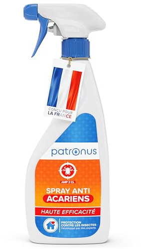 Spray anti-acariens pour matelas et coussins 500 ml - Spray anti-acariens comme remède contre les acariens de la poussière de maison - inodore, très efficace et testé en laboratoire