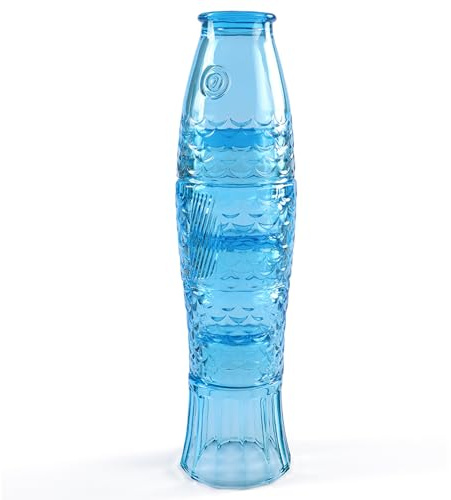 BIMUYI Vasos apilables de cristalería, vasos con forma de pez, vasos de agua decorativos (azul)