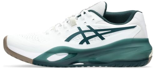 ASICS Men's Gel-Resolution X Tennis Shoes, White/Saxon Green, 9 UK