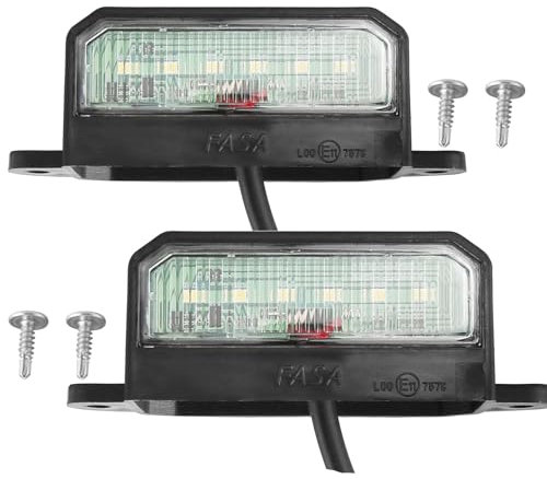 ETUKER 2x Number Plate Lamp LED 12v Waterproof CE Trailer License Plate Light for RV