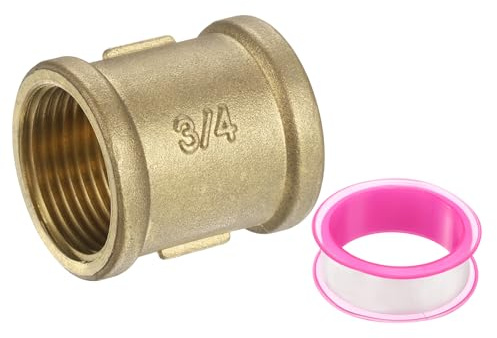 PATIKIL Mässing rörbeslag, 3/4 tum BSP hona x 3/4 tum BSP hona gängkontakt mässing sexkant nippel rörmontering adapter för gas, vattenkylsystem konvertering