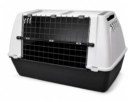 Trasportino Cane Gatto Rigido con Griglia Metallica Apribile, Kennel da Viaggio per Auto e Trasporto – S, M, L (M - (88 x 51 x 58h cm))