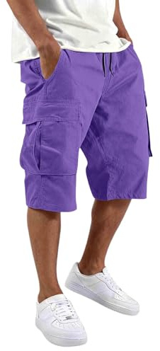 Bermuda Cargo Homme Short Travail Pantalon Japonais Coton Court De Shorts Et Bermudas avec Multi-Poche Sport Décontracté