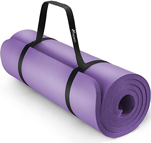 TRESKO® Tappetino per yoga pilates tappeto ginnastica fitness aerobica 6 colori diversi | Dimensioni 185cm x 60cm in 2 spessori | isola il freddo | schiuma NBR | Porpora 185 x 60 x 1,5 cm