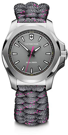 Victorinox INOX Damen Uhr analog Schweizer Quarzwerk mit Nylon Armband V241771