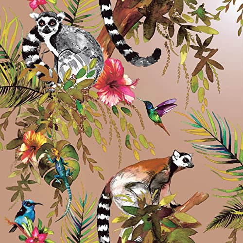 Holden Decor Lemur Midnight Rose Gold Wallpaper 12404 - Tropical Hummingbird