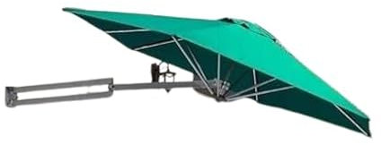 LTY - Ombrellone da giardino, da giardino, da parete, in alluminio, per esterni, balcone, inclinabile, colore: verde