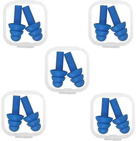 5 Paar Ohrstöpsel für Schwimmer, Ohrstöpsel Schwimmen, Wasserdichter wiederverwendbarer Silikon Ohrstöpsel zum Schwimmen Duschen Baden Surfen