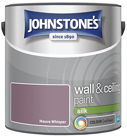 Johnstone's - Wall & Ceiling Paint - Mauve Whisper - Silk Finish - Emulsion Paint - Fantastic Coverage - Easy to Apply - Dry in 1-2 Hours - 12m2 Coverage per Litre - 2.5L