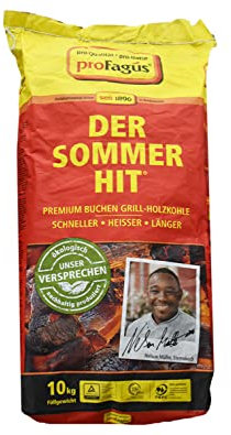 Profagus Favorit Holzkohle Grillbriketts Grillis Sommerhit Premium Qualität | 6kg 9kg 10kg 15kg 20kg | Grillen + GRATIS HL Kauf Notizblock (20kg Holzkohle + 1 HL Kauf Block), Schwarz