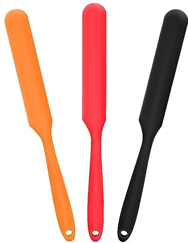 3Pcs Espatula de Silicona, Espátula Reposteria Silicona, Antiadherente Cera Espátula, Lengua Silicona Cocina, Resistente al Calor Espátula de Cocina, Aplicador de Cera para Cocina y Horneado
